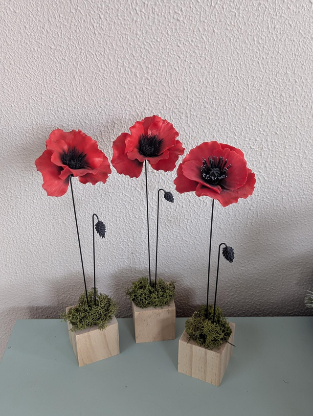 Pavot en porcelaine froide 