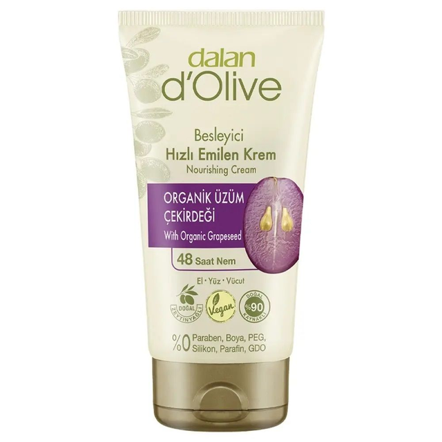 DALAN d&#039;Olive 60ml Krem do Rąk, Twarzy i Ciała z Ekstraktem z Pestek Winogron