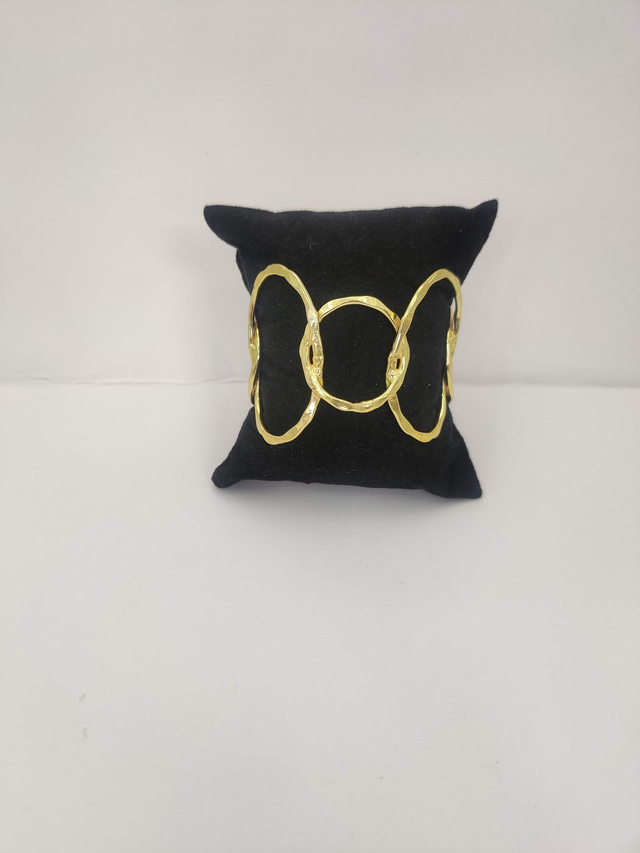 Statement Jewellery/Bracelets- Cuff Bracelet Adjustable Golden Polished