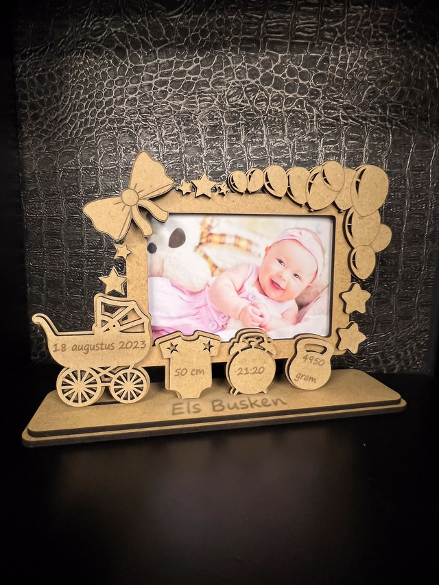 Geboorte Sjabloon - Bouwpakket - Ballonnen &amp; Sterren - type A