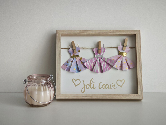 Cadre origami &quot;Joli coeur&quot;