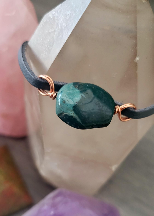 Bracelet/Anklet- green agate 