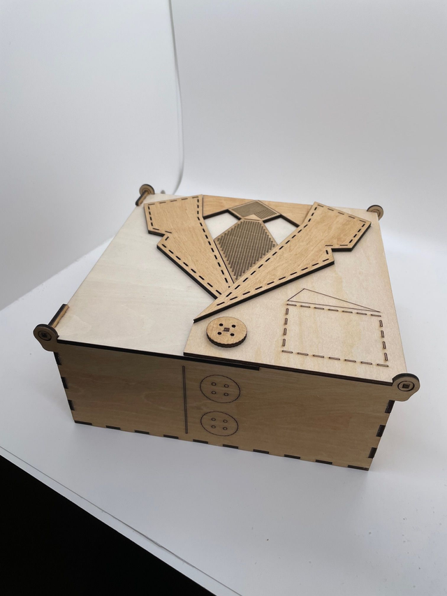 Boîte de rangement en bois Costume cravate.