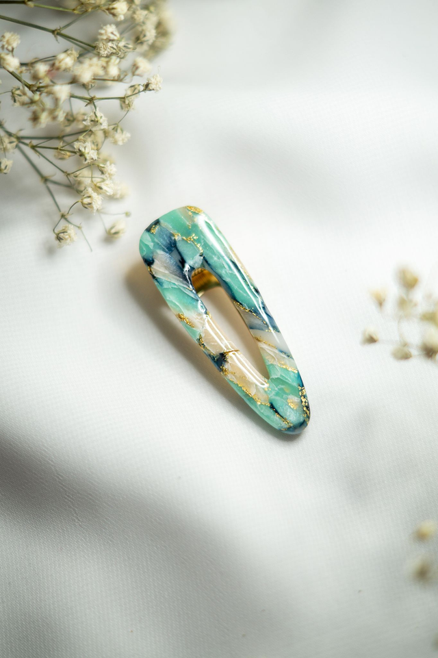 Coloris sakura - Barrette ovale évidé