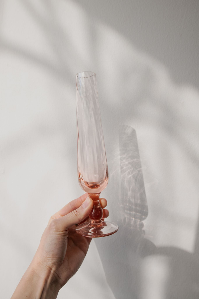 Vase en verre vintage rose ✨