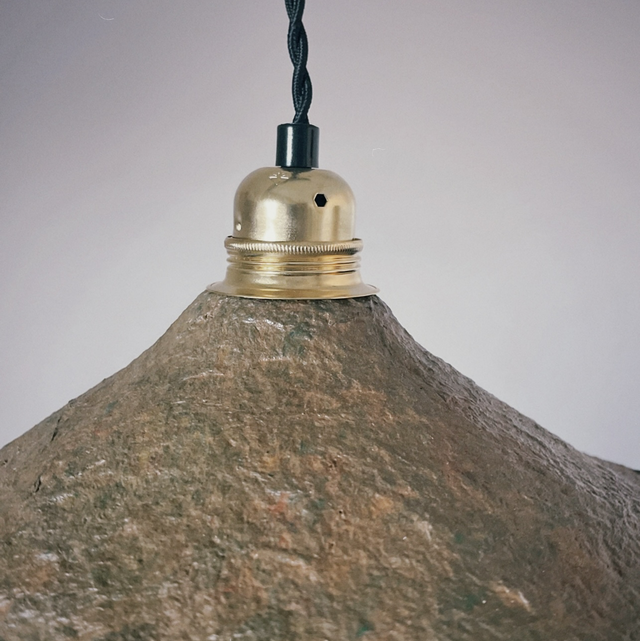Abat jour suspension papier mâché London marron