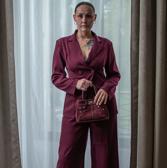  Ensemble tailleur femme – Rouge bourgogne