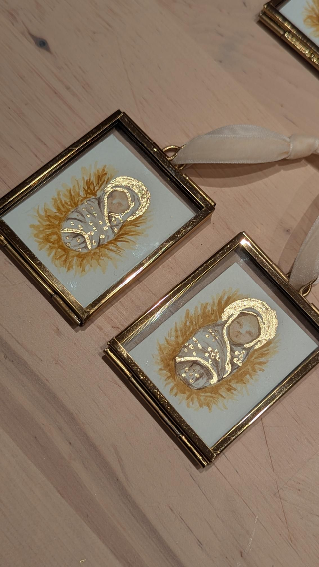 Bébé Jésus de face - mini cadre 