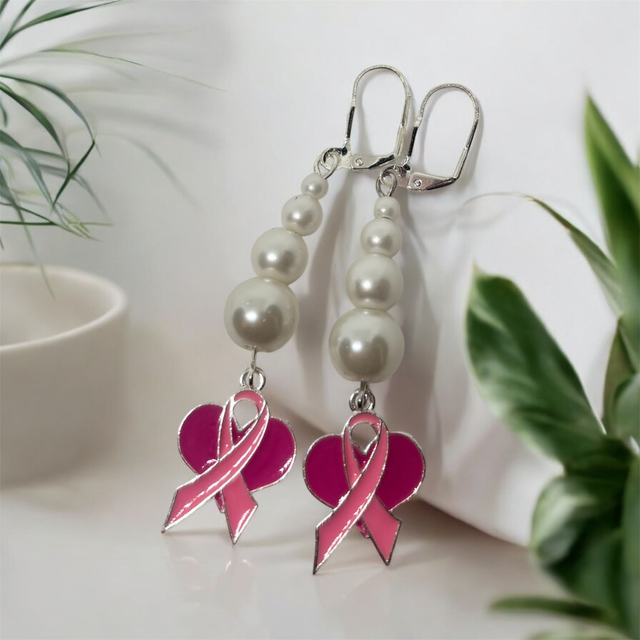 Boucles d'oreilles octobre rose 