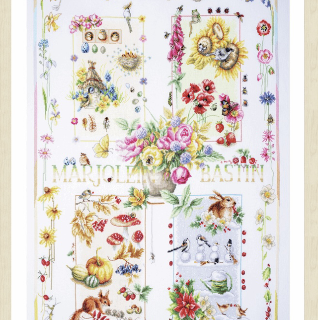  Four Seasons Counted Cross Stitch Kit By Lanarte