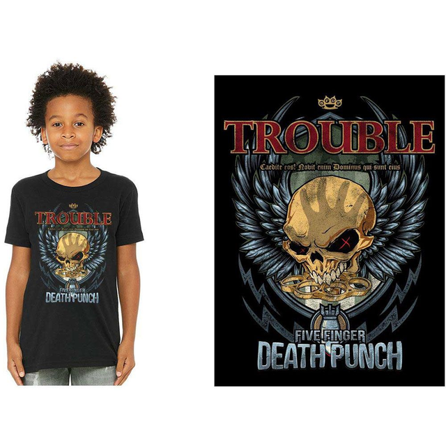 Five Finger Death Punch, Trouble. Size 11-12 Years