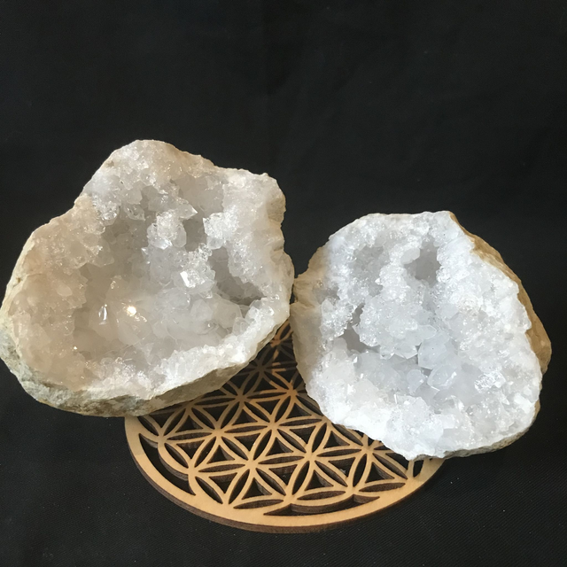 QUARTZ/CRISTAL DE ROCHE - Géode (le duo) GM du Maroc