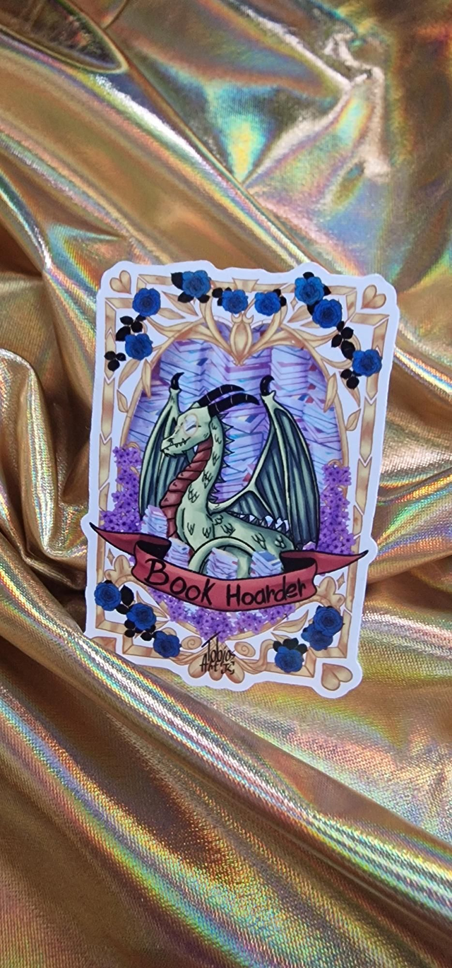 Book hoarder Dragon Vinyl Sticker 