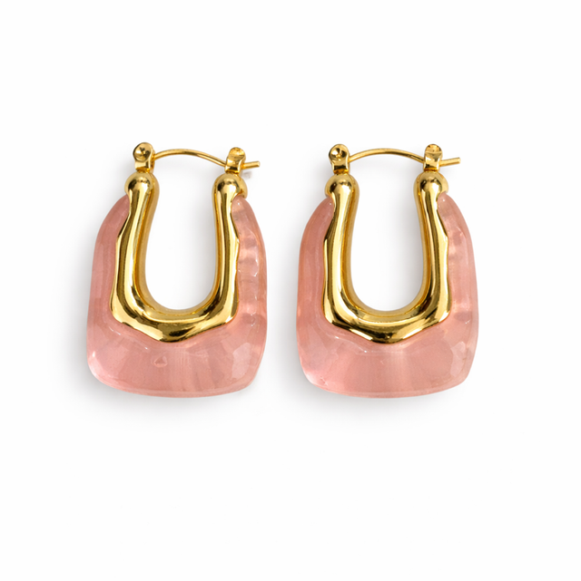 Pendientes acero dorado rosé