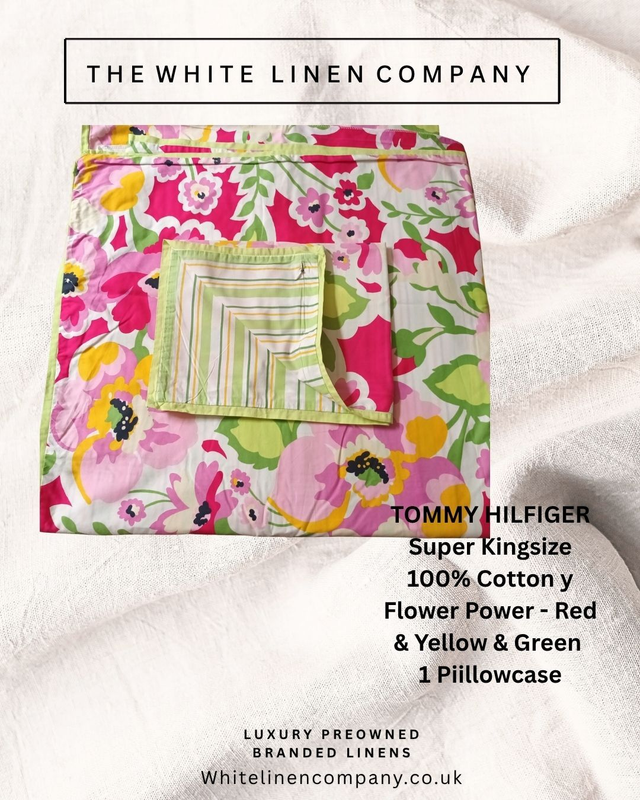 Tommy Hilfiger - Super King  Flower Power Superior 100% Cotton Duvet Cover 1 PC