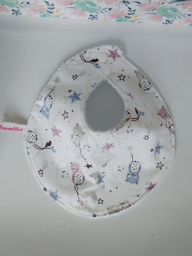 Bavoir 0 à 6 mois - Mon hibou dans les étoiles