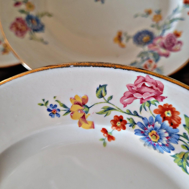Assiettes à dessert vintage porcelaine M8S France (6 ou 12)
