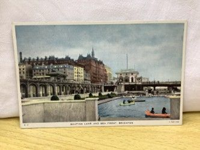 Brighton, Boating Lake and Sea Front, Sussex, Posted 1955 Raphael Tuck & Sons postcard. Our Ref No R295 £2.50
