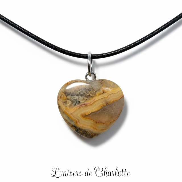 "Agate crazy lace" - Pendentif sur cordon - PN-315