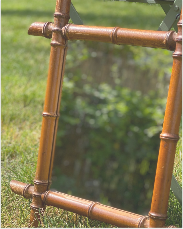Miroir en bois type Bambou