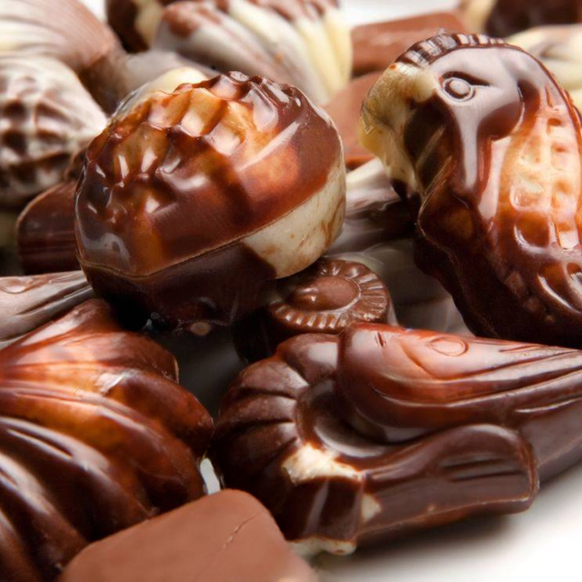 Fruits de mer en chocolat au lait & praliné