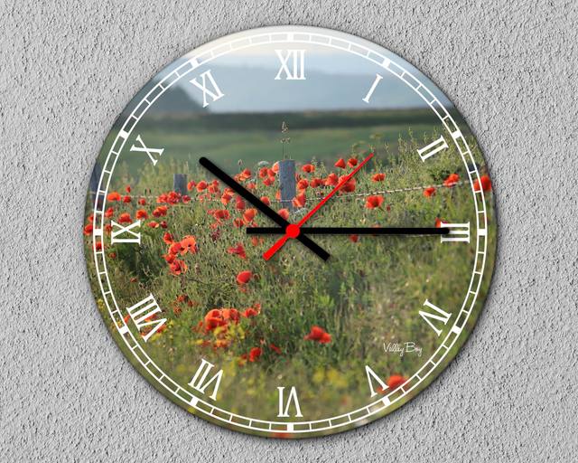 “Poppy Field” Clock   