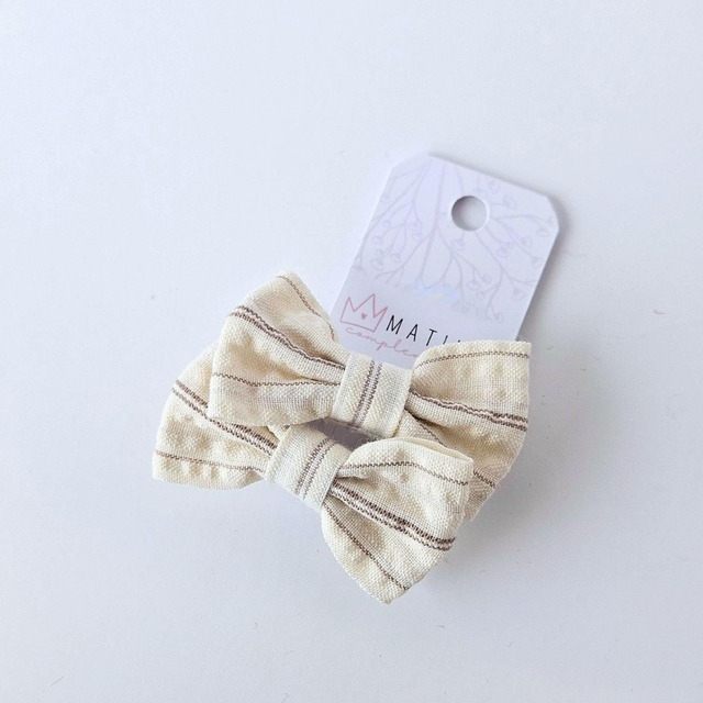 Minicolet Par Beige Líneas Horizontales