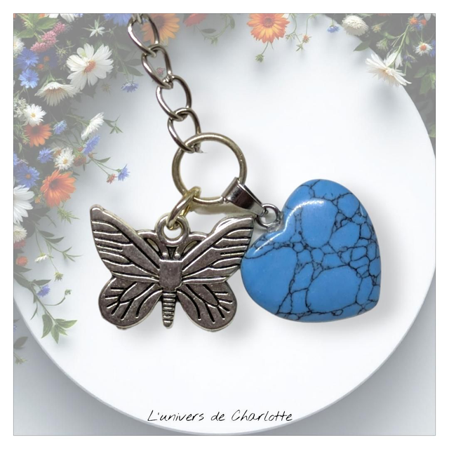 Porte-clés "Turquoise" papillon PC-015