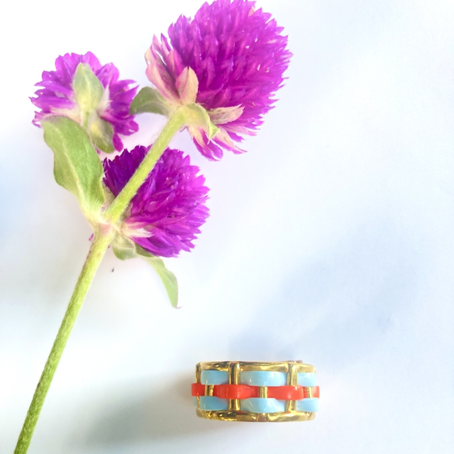 Bague ajustable 63 bicolores