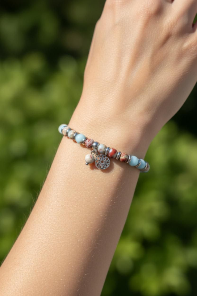 Bracelet Jaspe Aqua Terra - Ancrage & Sérénité