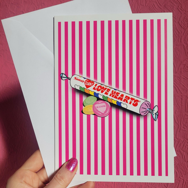 Dickhead Love Hearts A5 Greetings Card