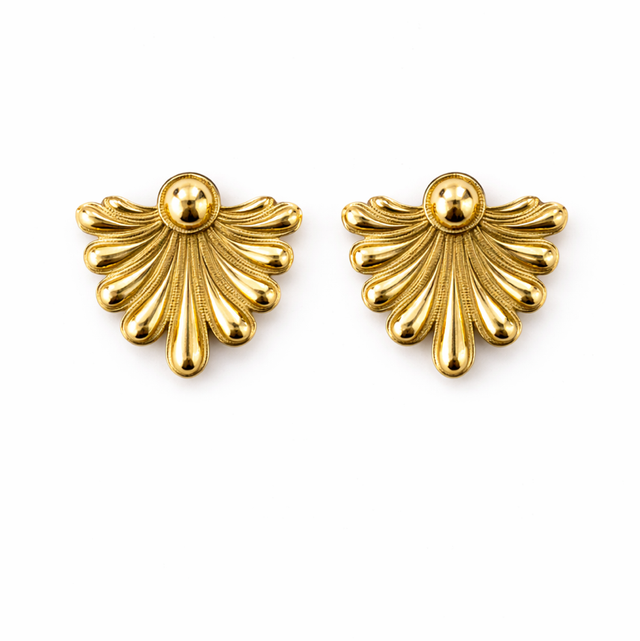 Pendientes acero dorado 