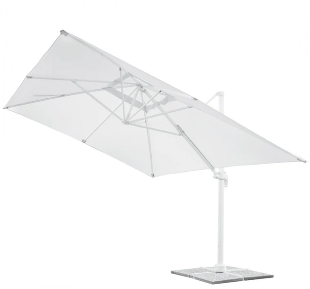 Ombrellone a braccio palo Bianco 3 x 3 in alluminio 