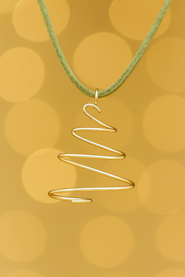 Spirals of Joy: Recycled Silver Christmas Tree Pendant