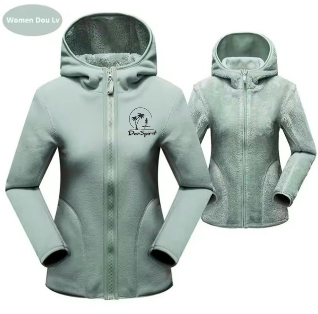 Veste à capuche réversible femme, Verte, Dw 3D Noir