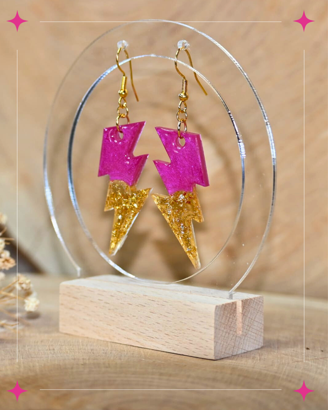⚡🌸 Boucles d'oreilles "Fulgurante" – L’éclair de style 🌸⚡