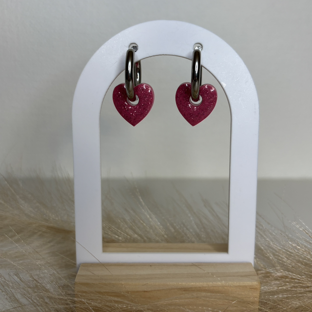 Pampilles cœur rose 