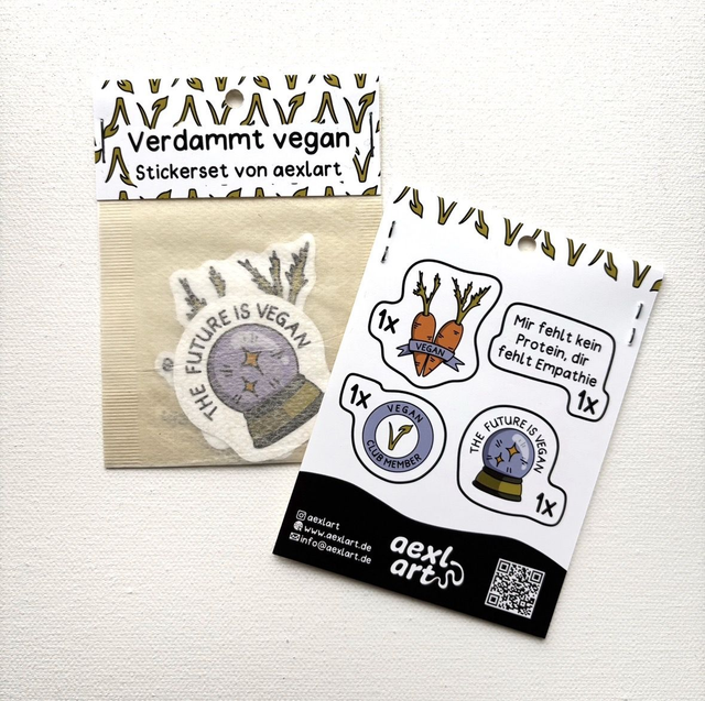 Stickerset Verdammt vegan