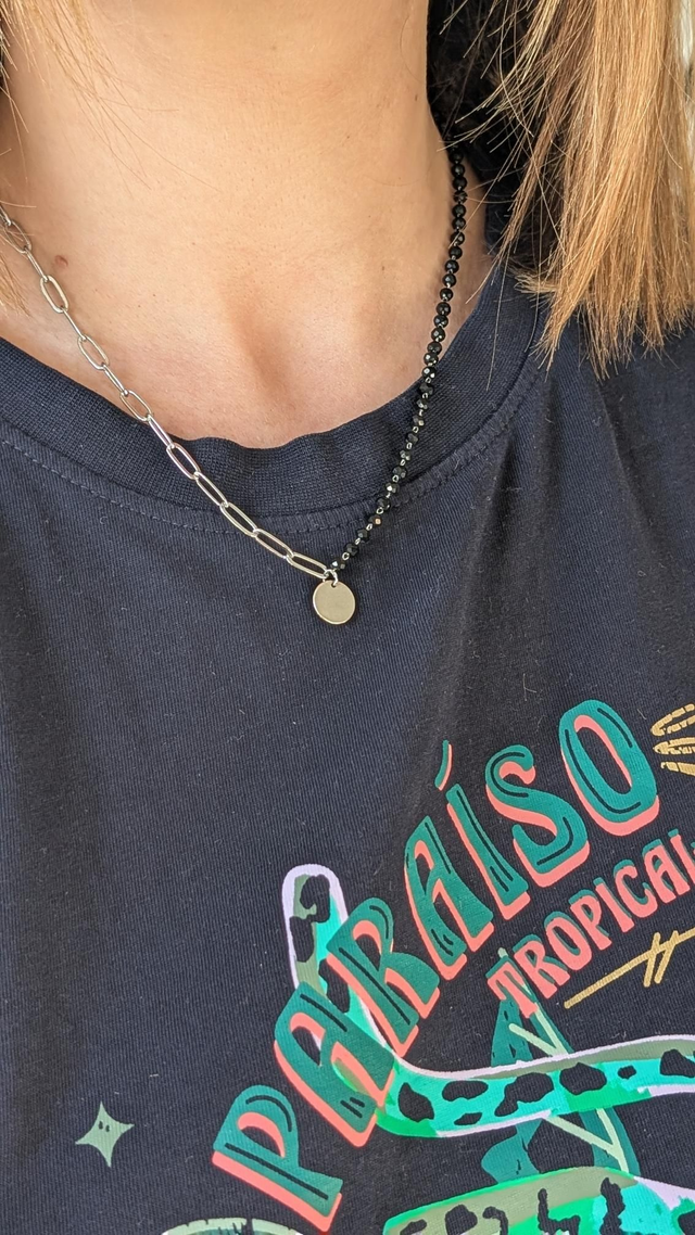 Collier bi-chaînes (argenté)