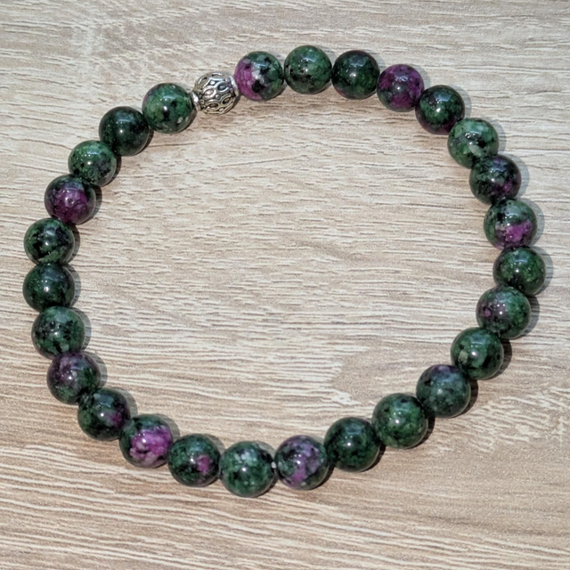 Bracelet "Rubis/fuschite" 6mm BR-043