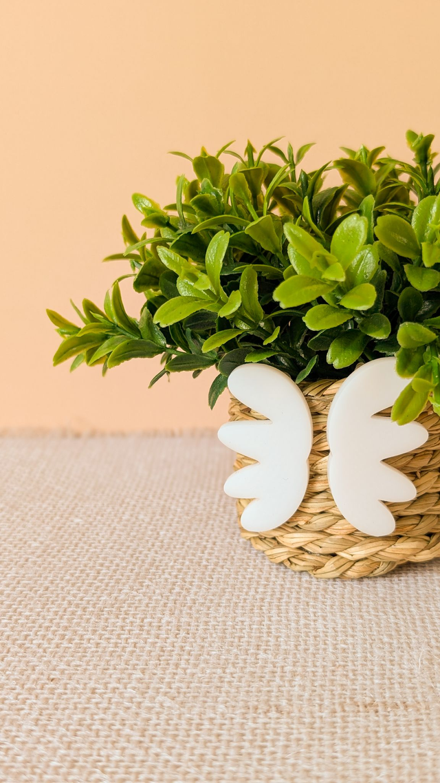 Boucles d'oreilles blanches en plexi