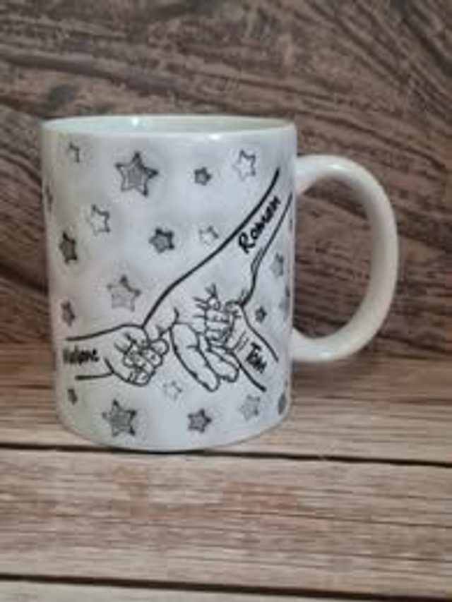 Papa Personnalisé avec mains et étoiles en 3D