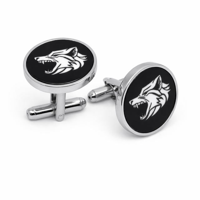 Viking Wolf Norse Cuff Link Set with presentation Box