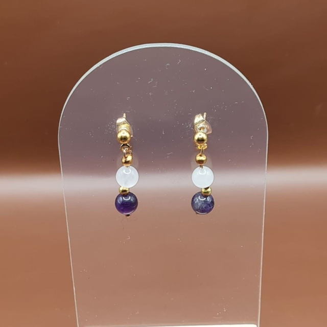 Puces Améthyste - quartz rose