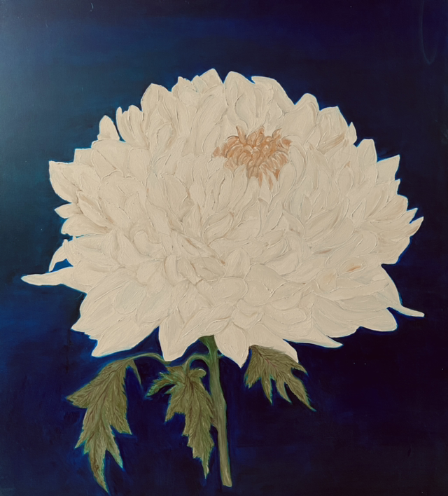 ART OIL ON CANVAS - CHRYSANTHÈMES 