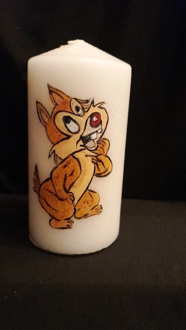Custom Dale Chipmunk Disney Character Custom Decorated &amp; Designed On A Pillar Candle PRE-ORDER