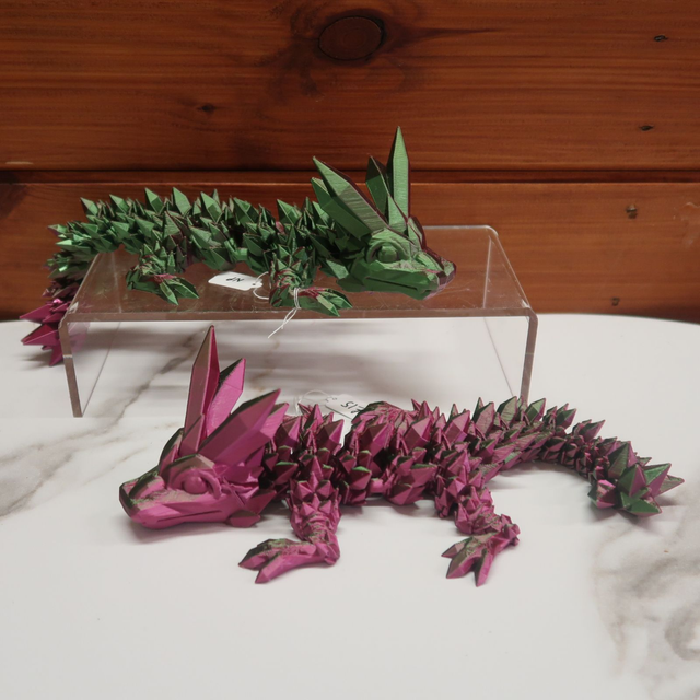 SALE! 3D Printed Green &amp; Purple Small Dragon