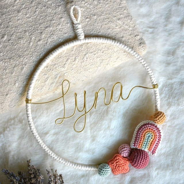 Couronne murale arc-en-ciel tons pourpre/terracotta (20cm)