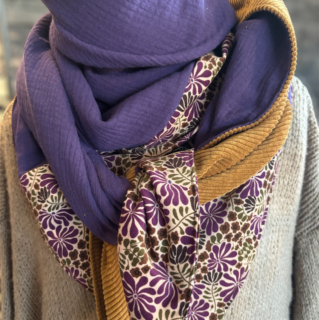 ÉCHARPE AMÉTHYSTE D’AUTOMNE – Collection Jardin Secret 