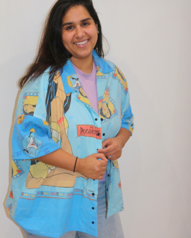 🍃 Chemise Upcyclée – Pièce Unique « Pocahontas » – Taille 46